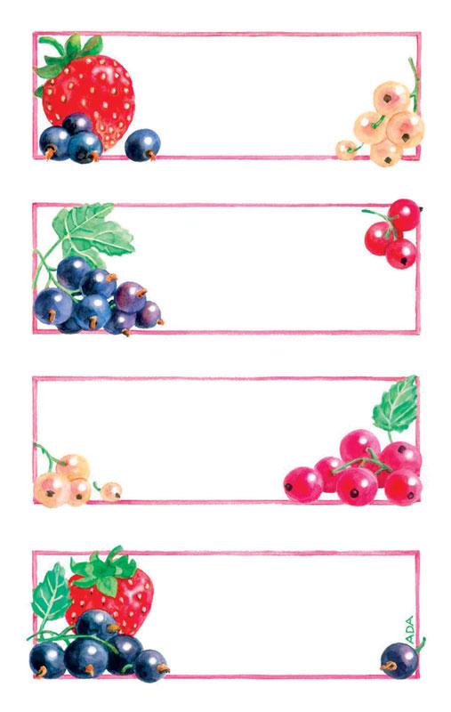 Haushaltsetiketten Beeren