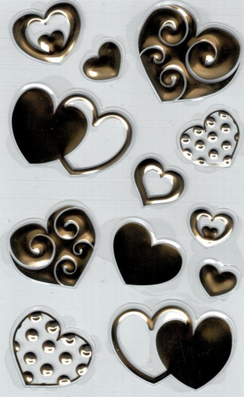 Foil sticker with relief embossing Butterfly  gold