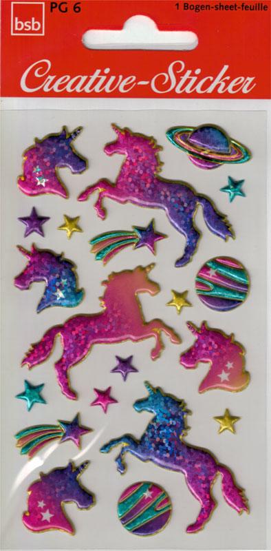 Metallic Puffy Sticker Einhorn