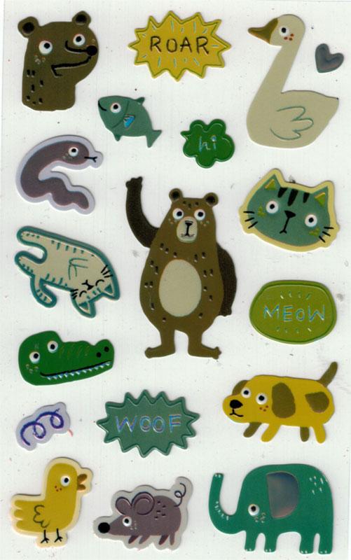 Funny sticker animals zoo