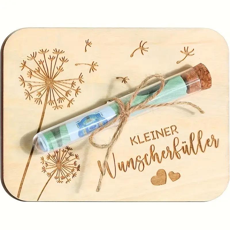 Holzgeldgeschenkverpackung mit Umschlag- Einzigartiger Geldhalter aus Holz mit Herz