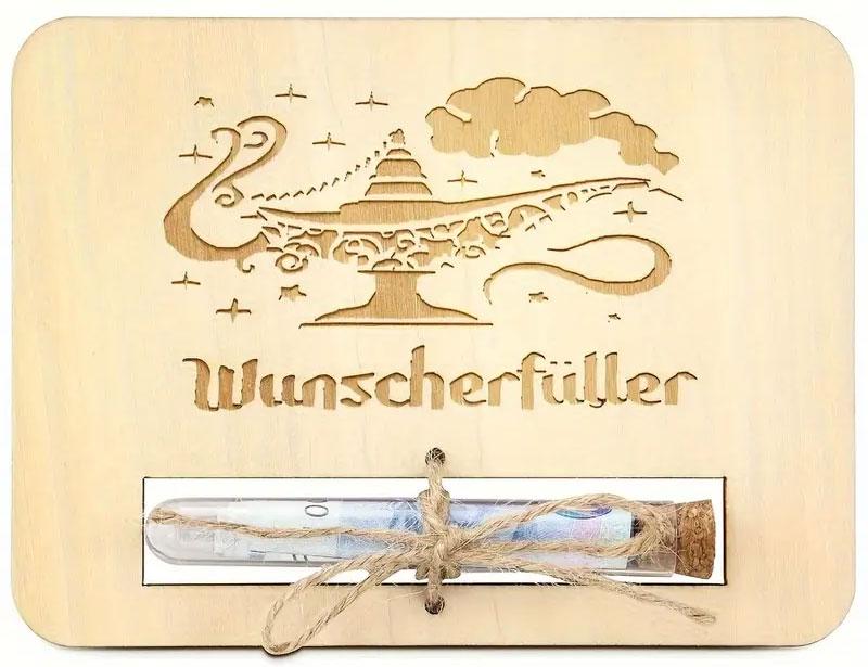 Holzgeldgeschenkverpackung Wunscherfüller