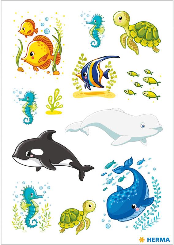 Sticker Walfamilie und Freunde