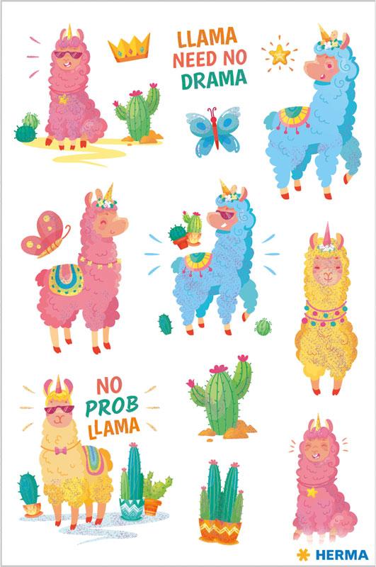 Sticker Lama - no drama beglimmert