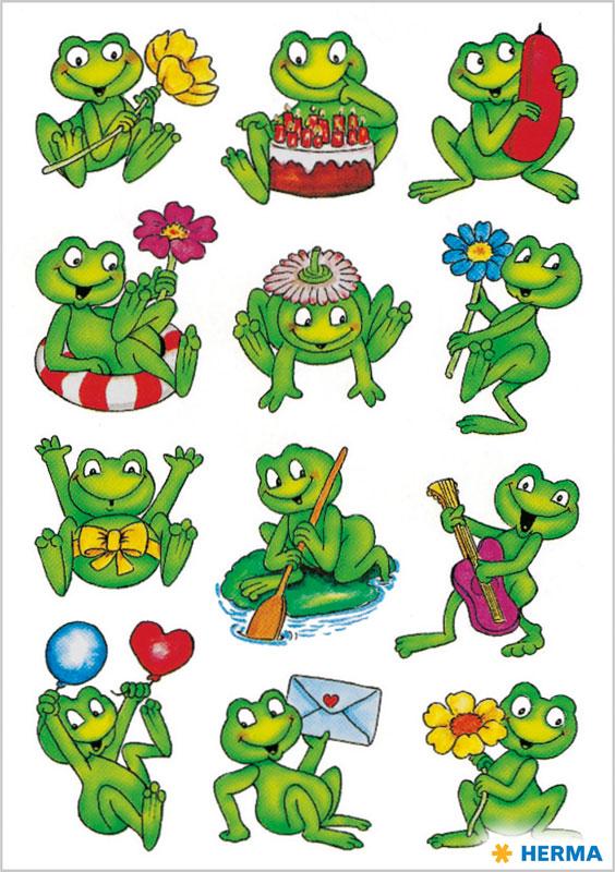 Frösche Papier Sticker