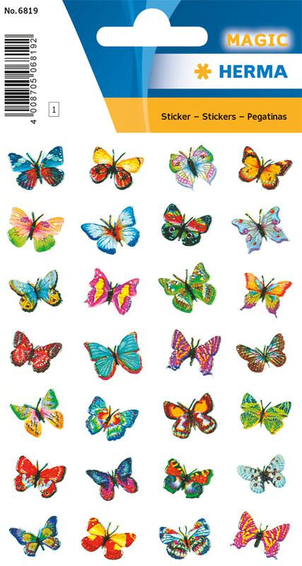 Sticker butterflies glitter foil