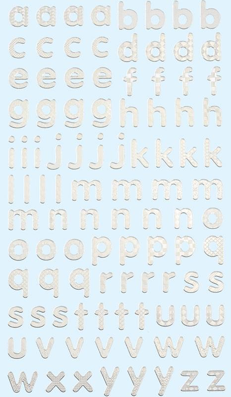 Sticker small letters silver