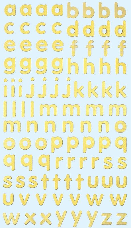Sticker small letters gold
