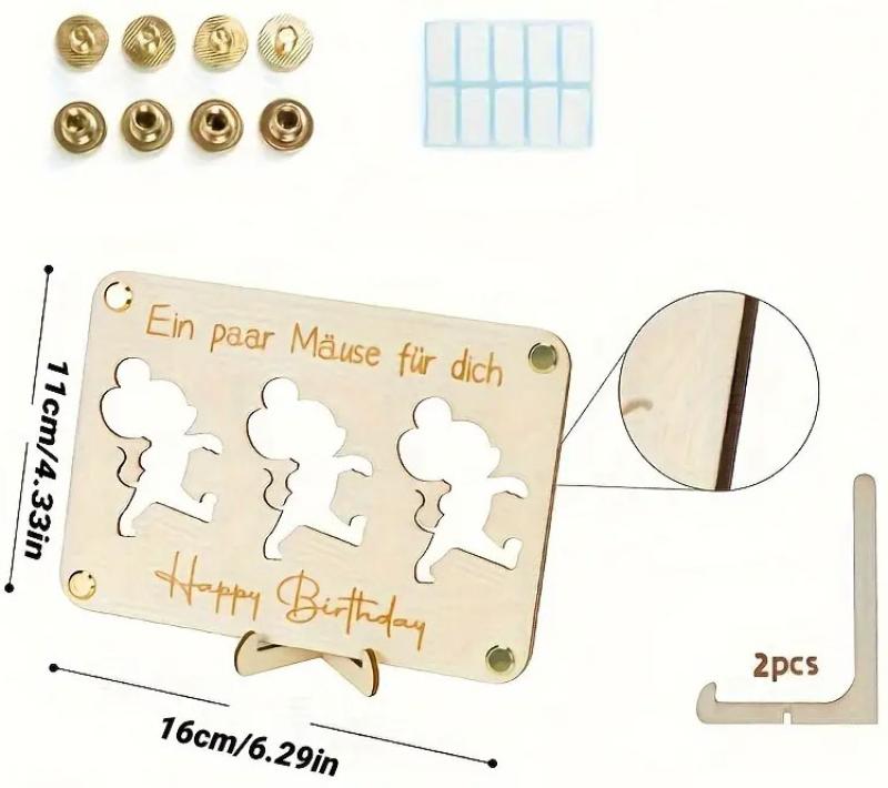 Holz Geld Geschenk Mäuse