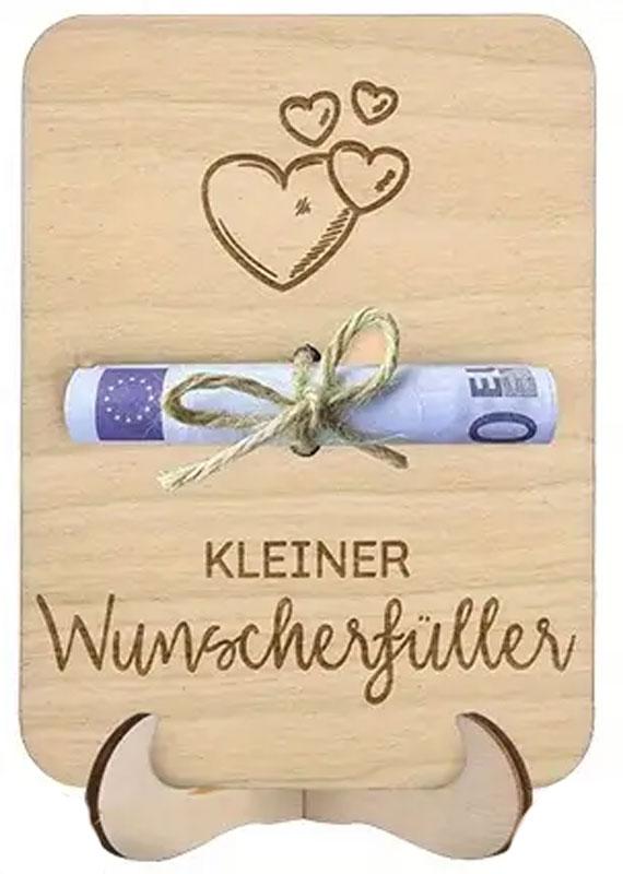 Holzgeldgeschenkverpackung - Einzigartiger Geldhalter aus Holz mit Herz