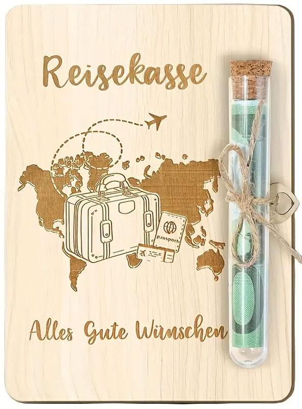 Holzgeldgeschenkverpackung Reisekasse