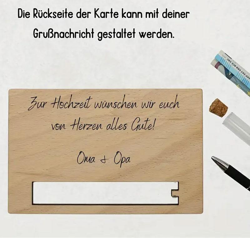 Holzgeldgeschenkverpackung zur Hochzeit