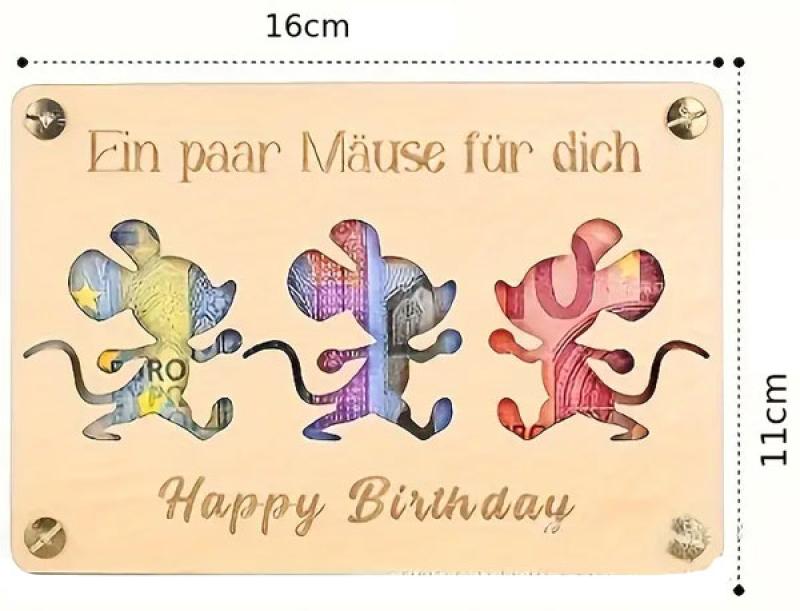Holz Geld Geschenk Mäuse