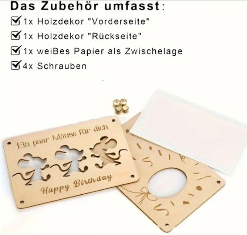 Holz Geld Geschenk Mäuse