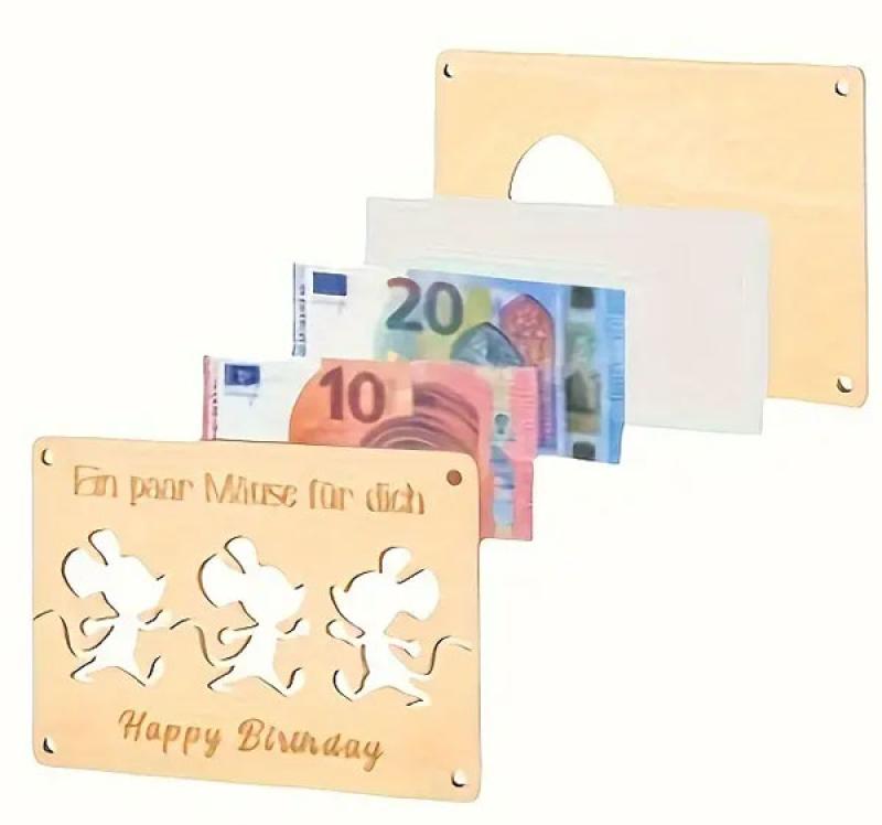 Holz Geld Geschenk Mäuse