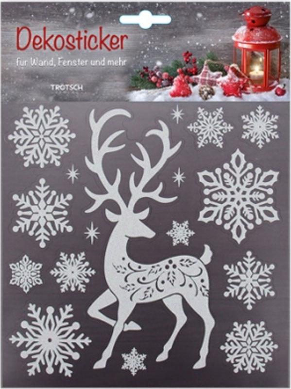 Weihnachts-Rentier Wandaufkleber – 30x24 Cm, Selbstklebend & Rückstandslos Entfernbar