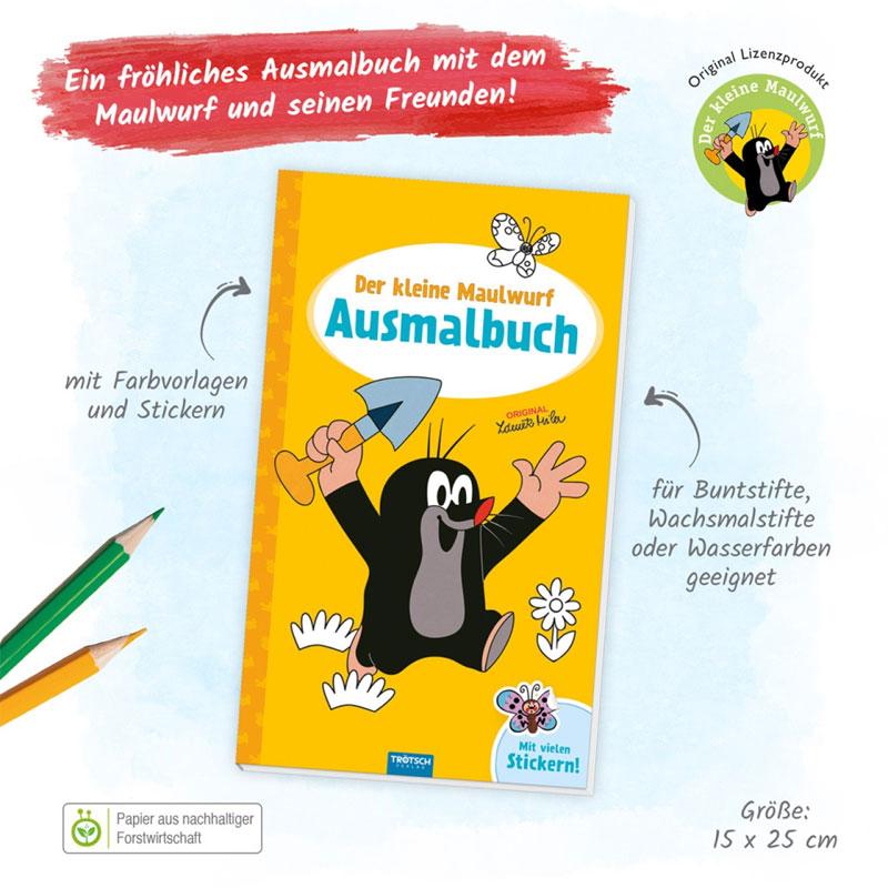 Ausmalbuch DER KLEINE MAULWURF mit Stickern