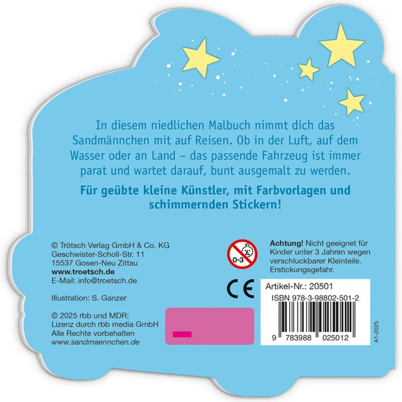 Mini-Malbuch Unser Sandmännchen mit Fahrzeug Stickern