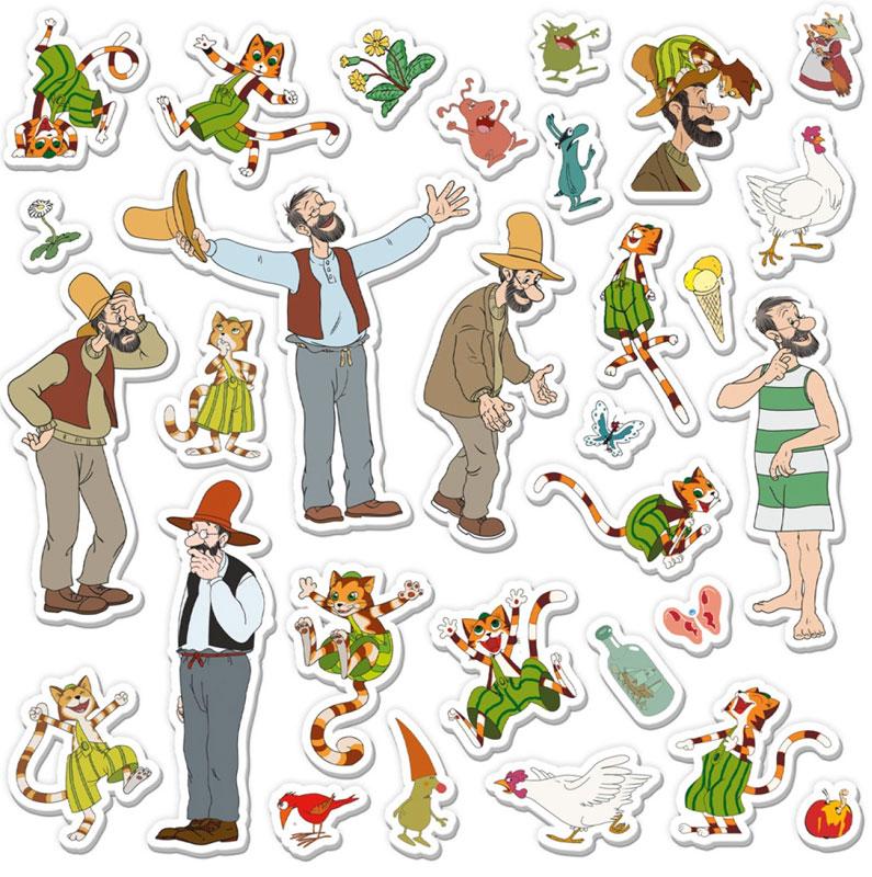 Soft-Sticker mit Pettersson und Findus