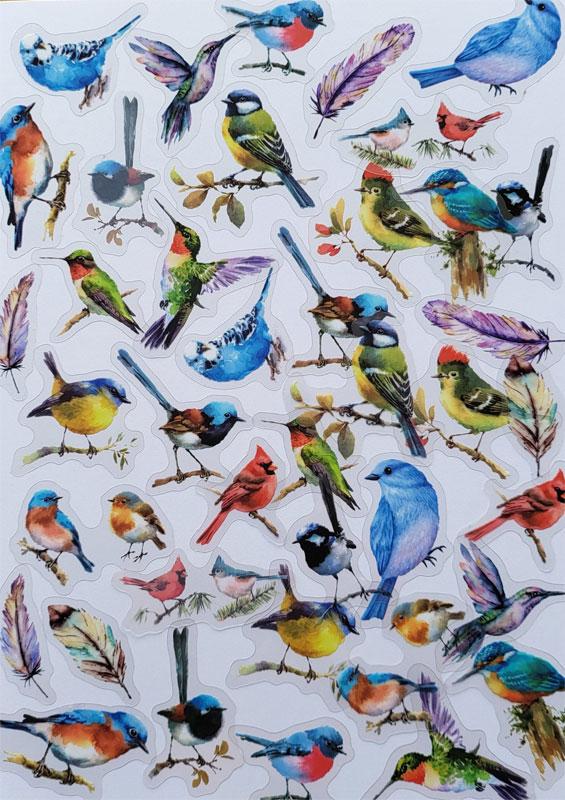 Deco foil stickers birds 40 pieces