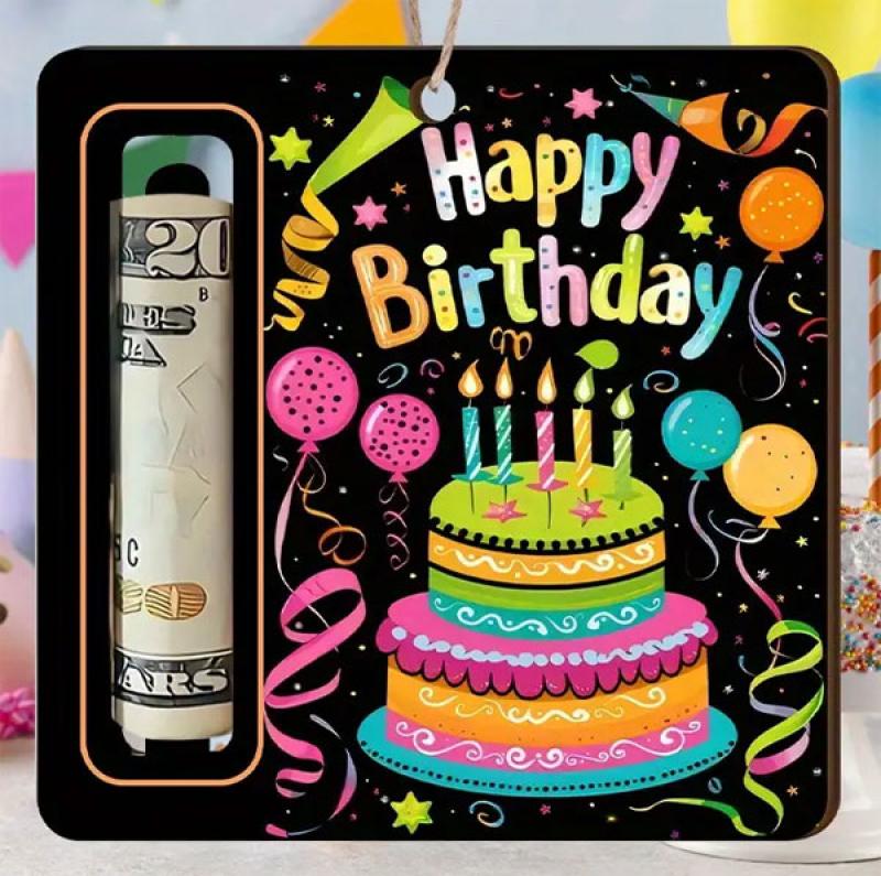 Geldgeschenk aus Holz Geburtstag I