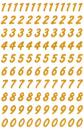 Gold sticker numbers 8 mm