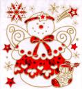 Snowman red glittery gold