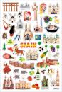 Schaum Sticker Spanien mit Landkarte