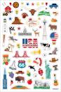 Schaum Sticker USA mit Landkarte