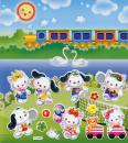 Malvorlage mit Stickern Kitty Urlaub