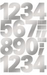 Weather resistant film numbers 25 mm silver