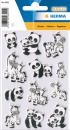 Sticker panda and zebra families