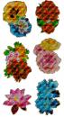 Laser Sticker Blumen mit Goldrand