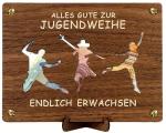 Geldgeschenkkarte aus Holz zu Jugendweihe